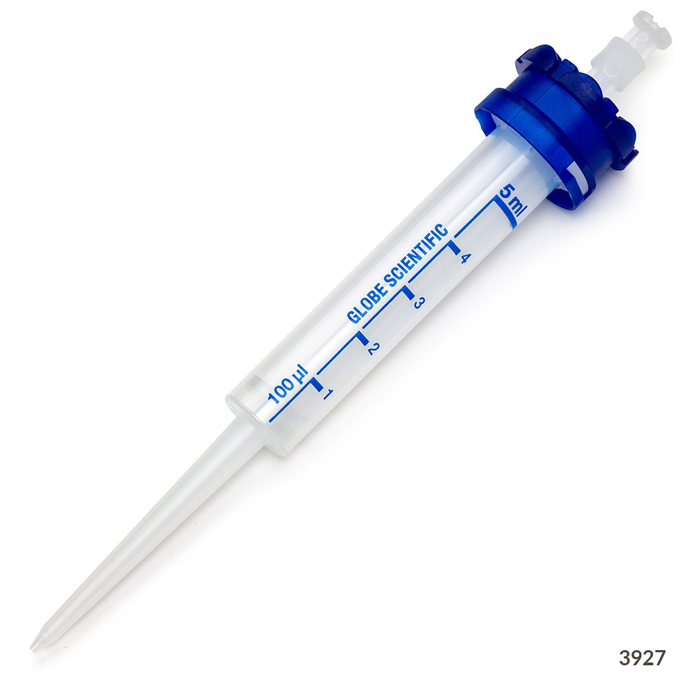 Globe Scientific RV-Pette PRO Dispenser Tip for Repeat Volume Pipettors, 5mL Repeater Pipet; Dispenser Tip; Syringe Tip; Dispenser Syringe; positive displacement